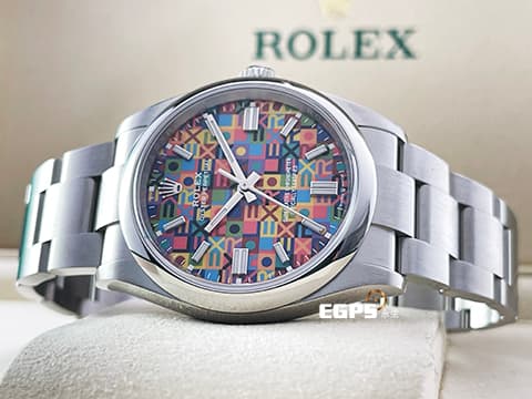ROLEX 勞力士 Oyster Perpetual 36 經典 蠔式恆動型 126000 新款&nbsp;彩色紀念花紋漆面圖案面盤  OP36 904L不鏽鋼 126000-0016 大三針&nbsp;2026年 新式木質保卡 自動上鍊 36mm