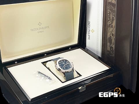 Patek Philippe 百達翡麗 PP錶 Aquanaut 5164G-001 旅行家 海底探險家 兩地時間 畫夜顯示 手雷 首款白K金材質旅行時間系列 瑩潤灰藍色錶盤 突顯現代和悠閒時尚風格 年輕帥氣收藏家首選 2025年保單 40mm