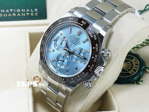 ROLEX 勞力士 DAYTONA 116506A 宇宙計時型 116506 A 迪通拿 鉑金 PT950 計時碼表 原廠鑽石時標 自動腕錶 冰藍色面盤 栗啡色陶瓷圈  冰藍面 木村拓哉&nbsp;停產款 2022年新式保卡&nbsp;一手錶未整理&nbsp;保有原廠膠膜 自動上鍊 40mm