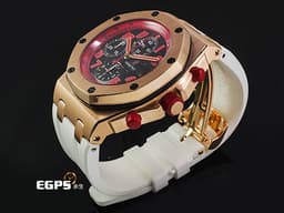 Audemars Piguet AP錶 愛彼 Royal Oak Offshore 皇家橡樹離岸型 計時碼錶 26299OR.OO.D001GA.01 18K玫瑰金材質 <font color="#05f0f0">黑色“Mega Tapisserie”錶盤</font> <font color="#FF0000">馬庫斯標誌錶背 全球限量50枚 </font>自動上鏈&nbsp;42mm