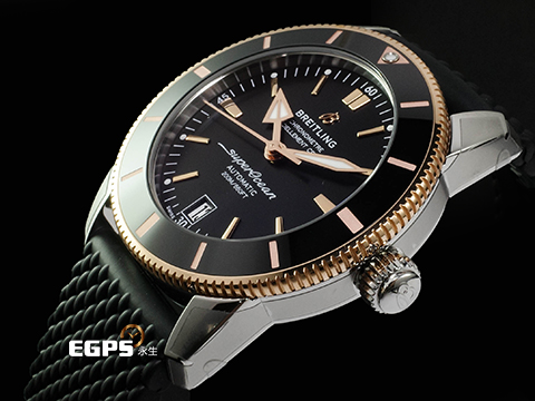 BREITLING 百年靈 Superocean Heritage B20 超級海洋文化系列 UB2010121B1S1 <font color="#0582f5">不鏽鋼&amp;18K玫瑰金材質 半金款&nbsp;黑色「織網式」橡膠錶帶</font>&nbsp;<font color="#ff0000">2026年保單</font>&nbsp;自動上鍊 42mm