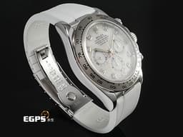 ROLEX 勞力士 Daytona 迪通拿 116519LN 計時碼表 <font color="#cadff0">珍珠貝母面盤 原廠鑽石時標</font> 18K白金 陶瓷錶圈 <font color="#ff0000">數量稀少Zenith機芯 已回勞力士原廠保養，延長保固至2028年2月</font>&nbsp;自動上鍊 40mm