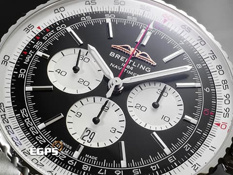 BREITLING 百年靈 Navitimer B01 Chronograph 46 航空計時 AB01372 AB0137211B1A1 不鏽鋼材質 計時碼表 黑色熊貓面盤 2025年保單 經典環形飛行滑尺 百年靈自製01機芯 自動上鍊 46mm