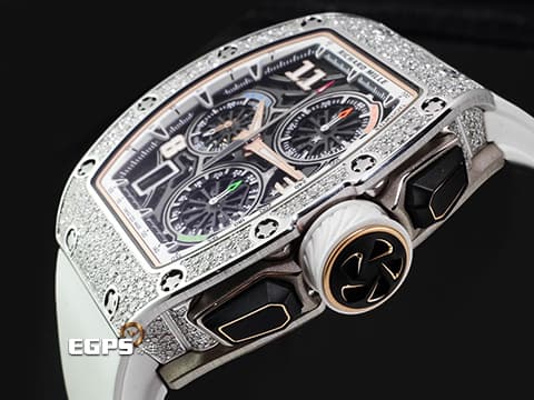 RICHARD MILLE 理查德•米勒 RM RM72-01 WG&nbsp;18K白金材質 極致完美工藝~鏤空面盤 原廠鑲嵌【SNOWFLAKE DIAMONDS】 "宛如雪花般的頂級鑽石" 雪花造型鑽石錶圈 自製飛返計時機芯 2025年保單&nbsp;自動上鏈 38.4 x 47.34mm