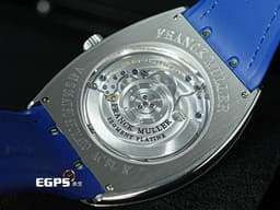 Franck Muller 法蘭穆勒 FM錶 Vanguard Sfumato Slim系列 V41 S S6 AT<font color="#0a0a0a">&nbsp;</font><font color="#0582f5">藍色漸層面盤</font>&nbsp;小秒針 不鏽鋼&nbsp;輕薄酒桶型 <font color="#ff0000">2026年保單 新錶訂價：450,000元</font> 自動上鍊 41×49.95mm