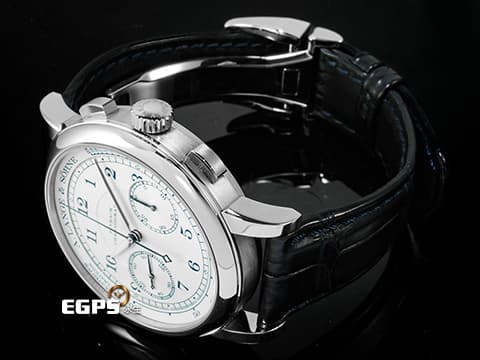 A.LANGE &amp; SOHNE 朗格 1815系列 414.026 18K白金材質 計時功能 實心銀打造的銀白色面盤&nbsp;2021年保單 朗格專賣店限定款 新錶訂價：1,927,800元&nbsp;手動上鍊 39.5mm