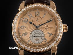 UlysseNardin雅典錶 Ulysse I Limited Edition 272-82/C-R 18K玫瑰金材質<font color="#b76e01"> 精鑲鑽石錶框 香檳金色扭索紋錶盤 </font><font color="#ff0000">限量500只&nbsp;</font>自動上鍊 45mm