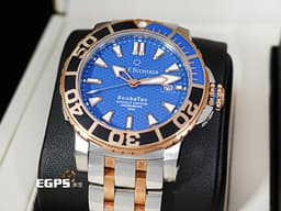 Carl F. Bucherer 寶齊萊 Patravi ScubaTec 柏拉維 深潛 00.10632.24.53.21 <font color="#2d90fb">藍色雕紋面盤</font>&nbsp;<font color="#ffa57d">18K玫瑰金 半金款</font>&nbsp;<font color="#ff0000">排氦氣閥</font>&nbsp;<font color="#FF0000">2025年保卡 </font>潛水錶 自動上鍊 44.6mm
