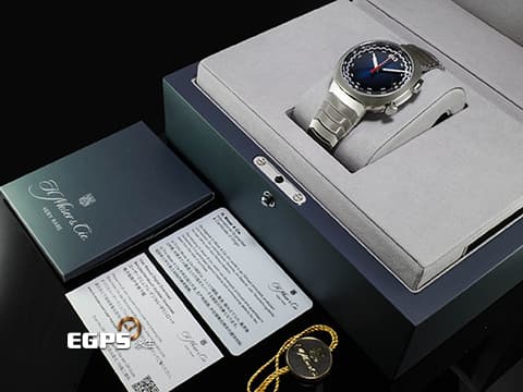H.MOSER &amp; CIE 亨利慕時 STREAMLINER FLYBACK CHRONOGRAPH 疾速者系列 6907-1200 不鏽鋼鍊材質&nbsp;Funky Blue電光藍煙燻面盤 日內瓦鐘錶大賞最佳計時碼錶獎錶款 2024年保卡 台灣公司貨 新錶訂價：1,740,000元&nbsp;同軸飛返計時碼錶 自動上鍊 42.3mm