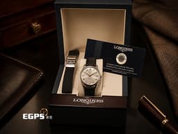 Longines 浪琴 Conquest Heritage L1.611.4.75.2 不鏽鋼材質&nbsp;<font color="#f8e18b">銀色太陽放射紋面盤 立體時標 鍍金Dauphine劍形指針</font>&nbsp;<font color="#FF0000">2026年保卡 試戴極新品 台灣公司貨</font>&nbsp;自動上鍊 35mm