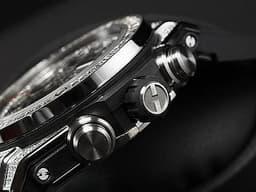 HUBLOT 宇舶 Big Bang Unico 45 Titanium 大爆炸 411.NE.2010.LR.JSM15 鈦金屬 飛返 計時碼表 <font color="#FF0000">精鑲鑽石、梯鑽錶框、鑽石時標 鏤空面盤</font> 自動上鍊 45mm