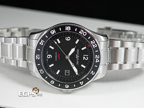 MONTBLANC 萬寶龍 1858 GMT 系列 MB129615 首創無指針 GMT 二地時間 不銹鋼 大三針&nbsp;2025年保單  自動上鍊 42mm