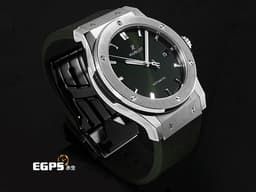 HUBLOT 宇舶 Classic Fusion Chronograph 42 經典融合 542.NX.8970.RX<font color="#f2c982">&nbsp;</font>不鏽鋼材質&nbsp;<font color="#058703">綠色太陽紋面盤</font> <font color="#ff0000">2026年電子保單&nbsp;</font>自動上鍊 42mm