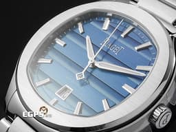 PIAGET 伯爵 Polo Signature Date 系列 G0A51032 枕型 <font color="#8fbeff">藍色緣飾紋理面盤</font><font color="#3773b3">&nbsp;</font>不鏽鋼材質 <font color="#ff0000">2026年保卡</font> 自動上鍊 42mm