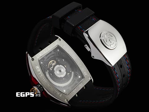 Franck Muller 法蘭穆勒 FM Vanguard&nbsp;Racing Skeleton V45SCDTSQTRCGJ&nbsp;藍色&amp;紅色元素 賽車風格鏤空面盤&nbsp;限量50支 2023年保單 自動上鏈 44x54 mm