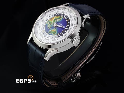 Patek Philippe 百達翡麗 PP錶 Complications 複雜功能時計 World Time 5231G-001 18K白金材質&nbsp;大明火掐絲琺瑯錶面（東南亞與大洋洲）世界時區、24小時、日夜顯示&nbsp;2022年保單 僅試戴收藏極新品&nbsp;自動上鍊 38.5mm
