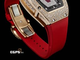RICHARD MILLE 理查德•米勒 RM&nbsp; RM07-01<font color="#FF0000">&nbsp;</font><font color="#fdefc9">紅唇 18K玫瑰金材質 原廠鑲嵌鑽石面盤、錶圈、錶扣</font><font color="#FF0000">&nbsp;</font><font color="#05f0f0">錶腹鑲嵌宛如雪花般的頂級鑽石</font><font color="#FF0000"> 2025年保單&nbsp;</font>自動上鏈 45.66 x 31.40mm