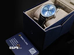 BREITLING 百年靈 Navitimer 41 航空計時系列 A17329171C1P1 <font color="#05f0f0">湖水藍色面盤</font>&nbsp;不鏽鋼 <font color="#FF0000">2025年保單</font>&nbsp;自動上鍊 41mm