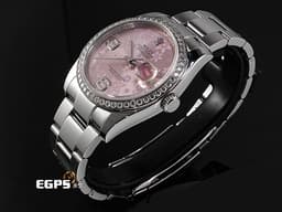 ROLEX 勞力士 DATEJUST 116244 蠔式 不鏽鋼材質&nbsp;<font color="#f7b1dd">稀有面盤&nbsp;原廠鑲嵌鑽石錶圈 粉紅色花朵藝術面盤</font> 自動上鏈 36mm