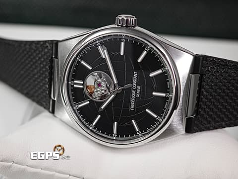Frederique Constant 康斯登 Highlife 雋雅系列 Heart Beat 鏤空面盤 FC-310B4NH6B&nbsp;黑色地球儀飾面盤 不鏽鋼 大三針&nbsp;2020年保單&nbsp;快拆裝置 附原廠金屬錶帶 自動上鍊 41mm