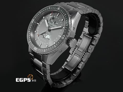 BLANCPAIN 寶鉑 Fifty Fathoms Bathyscaphe 五十噚 5054 1210 98S 鈦金屬材質 全日曆 月相顯示  2025年保卡  潛水錶 自動上鍊 43mm