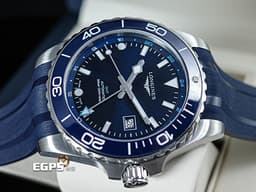 LONGINES 浪琴 HydroConquest GMT 康卡斯 深海征服者 L38904969 兩地時間 浪鬼 <font color="#4169e1">藍色陶瓷外圈 藍色面盤 藍水鬼</font> 不鏽鋼 橡膠錶帶&nbsp;<font color="#FF0000">2026年保單</font> 潛水錶 自動上鍊 43mm