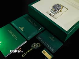 ROLEX 勞力士 Oyster Perpetual 41 蠔式恆動型 134303 OP41 不鏽鋼&amp;18K黃金材質 半金&nbsp;<font color="#05f0f0">今年最新款 100週年紀念款 石板灰色太陽放射紋面盤</font> <font color="#058703">100週年字樣 勞力士綠色「ROLEX」字樣以及綠色方格時標</font>&nbsp;<font color="#FF0000">2026年木紋保卡 保有原廠全膜</font>&nbsp;自動上鍊 41mm