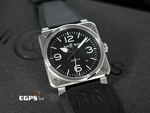 Bell &amp; Ross 柏萊士 BR錶 Instrument 系列 BR03-92&nbsp; 大三針&nbsp; 經典黑色面盤 不鏽鋼材質 飛行錶 自動上鍊 42mm