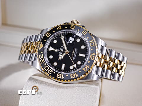 ROLEX 勞力士 GMT-Master II 蠔式 格林威治型 126713GRNR 灰黑雙色陶瓷錶圈 皮蛋圈 126713 GRNR 18K黃金 半金款 兩地時間 2025年保卡 部分原廠膠膜 僅試戴 紀念型（Jubilee）五銖錶帶 自動上鍊 40mm