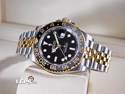 ROLEX 勞力士 GMT-Master II 蠔式 格林威治型 126713GRNR <font color="#9c9893">灰</font><font color="#4F4F4F">黑</font>雙色陶瓷錶圈 皮蛋圈 126713 GRNR <font color="#f5dea8">18K黃金 半金款</font> 兩地時間 <font color="#FF0000">2025年保卡 部分原廠膠膜 僅試戴 紀念型（Jubilee）五銖錶帶</font> 自動上鍊 40mm