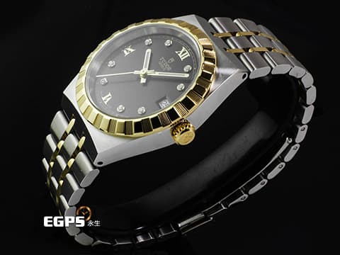 TUOR 帝舵 Royal  皇家系列 28403-0005&nbsp;18K黃金 半金款 有金又有鑽 半金腕錶超值首選款&nbsp;2026年新式保卡 自動上鍊 34mm