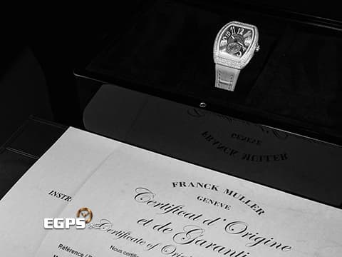 Franck Muller 法蘭穆勒 FM Vanguard Lady Slim Vintage V35 S 銀灰色面盤 原廠鑲嵌308顆頂級天然美鑽（約4.44克拉）小秒針 不鏽鋼材質&nbsp;2025年保單 自動上鍊 35x46.3mm