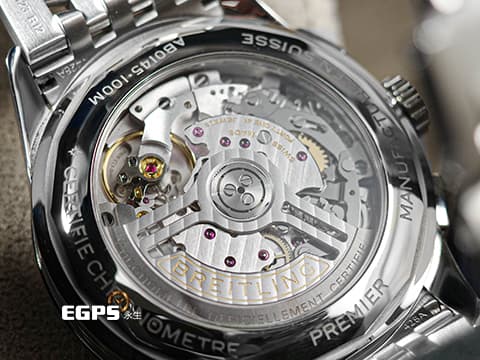 BREITLING 百年靈 Premier B01 Chronograph 42 璞雅系列 AB0145&nbsp;綠色面盤&nbsp;計時碼表 不鏽鋼 B01自製機芯&nbsp;2024年保單&nbsp;自動上鍊 42mm