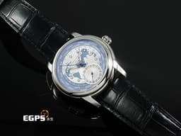 Frederique Constant 康斯登 Manufacture FC-718LWBWM4H6 <font color="#70cce1">淺藍色 壓花和放射紋路世界時區面盤 九種語言世界時區 </font> <font color="#FF0000">2022年保單 康斯登世界時區10週年紀念款 限量100支</font> 自動上鍊 42mm