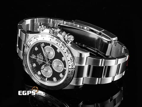 ROLEX 勞力士 Cosmograph Daytona 宇宙計時型 迪通拿 126509 計時碼表&nbsp;原廠鑽石時標 黑色熊貓面盤&nbsp;18K白金材質 賽車錶&nbsp;2025年保卡 自動上鏈 40mm