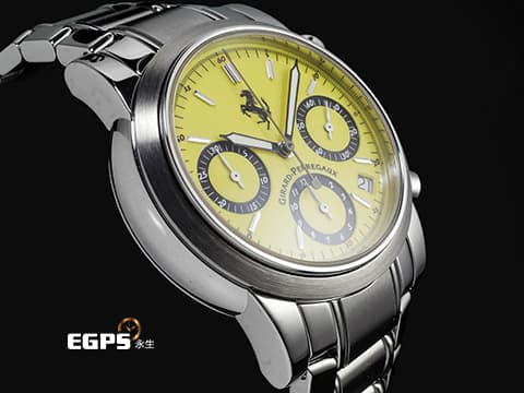Girard-Perregaux 芝柏 GP Pour Ferrari 8020 不鏽鋼材質 法拉利LOGO黃色面盤&nbsp;&nbsp;自動上鍊 38mm