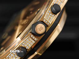 Audemars Piguet 愛彼 AP錶 Royal Oak Offshore 皇家橡樹 離岸型 26067OR.ZZ.D002CR.01&nbsp;<font color="#ff0000">原廠鑲嵌341顆頂級天然美鑽於錶圈、錶殼、錶側、滿天星面盤，共重約5.86克拉</font> 計時碼表 玫瑰金 26067 OR 自動上鍊 42mm