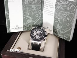 Audemars Piuget 愛彼 AP錶 Royal Oak Offshore Chronograph 皇家橡樹 離岸型 25940SK.OO.D002CA.03&nbsp;<font color="#545454">黑色格紋面盤 經典黑色橡膠外框</font>&nbsp;計時碼表 不鏽鋼 25940 SK&nbsp;<font color="#ff0000">台灣公司貨</font> 自動上鍊 42mm