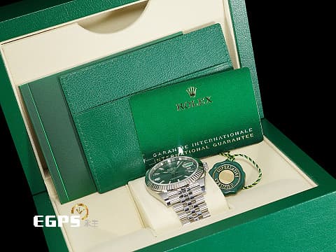 ROLEX 勞力士 Datejust 41 蠔式日誌型 126334 薄荷綠色面盤 不鏽鋼 DJ41 經典三角坑紋錶圈 2025年保卡 紀念型（Jubilee）五銖錶帶 自動上鍊 41mm