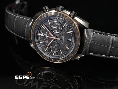 OMEGA 歐米茄 Speedmaster Chronograph 超霸 速霸 Grey Side of the Moon「月之暗面」灰色陶瓷錶殼 31163445199001 玫瑰金外圈 Gibeon 隕石面盤 計時碼表 2021年台灣公司貨 同軸擒縱 自動上鍊 44.25mm