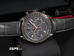 OMEGA 歐米茄 Speedmaster Chronograph 超霸 速霸 <font color=#ADADAD>Grey Side of the Moon「月之暗面」灰色陶瓷錶殼</font> 31163445199001 玫瑰金外圈 <font color=#33CCFF>Gibeon 隕石面盤</font> 計時碼表 <font color=#FF0000>2021年台灣公司貨</font> 同軸擒縱 自動上鍊 44.25mm