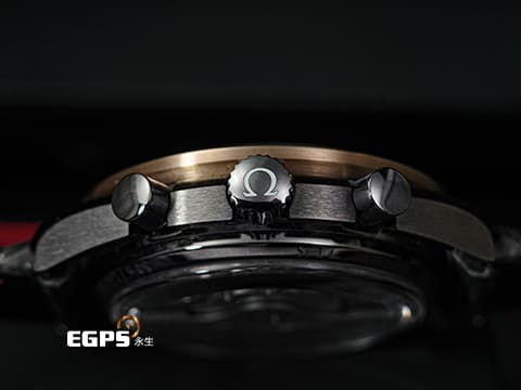 OMEGA 歐米茄 Speedmaster Chronograph 超霸 速霸 Grey Side of the Moon「月之暗面」灰色陶瓷錶殼 31163445199001 玫瑰金外圈 Gibeon 隕石面盤 計時碼表 2021年台灣公司貨 同軸擒縱 自動上鍊 44.25mm
