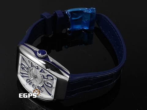 FRANCK MULLER 法蘭穆勒 Vanguard系列 V32 SC AT F0 酒桶型 不鏽鋼材質 白色雕紋面盤 2025年保卡 台灣公司貨 保有部分原廠膠膜 自動上鍊 42x32mm
