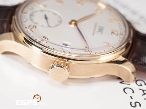 IWC 萬國錶 Portugieser Hand-Wound 8 Days 葡萄牙系列 IW510204 八日鍊 玫瑰金材質 小秒針 錶背動能顯示 手上鍊&nbsp;43mm