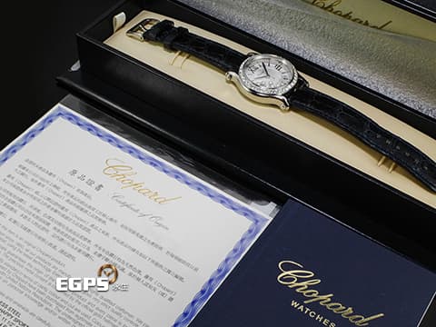 CHOPARD 蕭邦 Happy Sport 快樂鑽 278559-3003 不鏽鋼材質 原廠7顆圓形跑鑽 原廠鑲嵌鑽石錶圈 2018年保單 自動上鍊 36mm