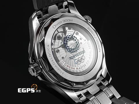 OMEGA 歐米茄 Seamaster 海馬系列 52230422004001 白色陶瓷面盤 藍色陶瓷錶圈 同軸擒縱 海馬300 2021年保卡 附原廠藍色橡膠錶帶&nbsp;專業潛水錶300米防水 自動上鍊 42mm