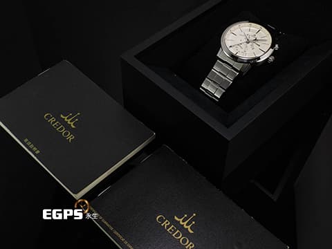 SEIKO 精工 Credor 貴朵 GCBT-997 4S76-00A0 不鏽鋼材質 GMT 第二地24小時指針&nbsp;星期、日期、動力儲存顯示&nbsp;TOYOTA之Corwn ，SEIKO之Credor，SEIKO旗下頂極奢侈品牌 一手錶未整理 台灣公司貨 自動上鍊 41.3mm