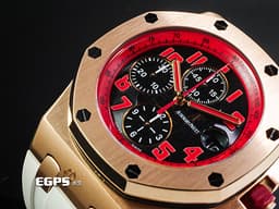 Audemars Piguet AP錶 愛彼 Royal Oak Offshore 皇家橡樹離岸型 計時碼錶 26299OR.OO.D001GA.01 18K玫瑰金材質 <font color="#05f0f0">黑色“Mega Tapisserie”錶盤</font> <font color="#FF0000">馬庫斯標誌錶背 全球限量50枚 </font>自動上鏈&nbsp;42mm