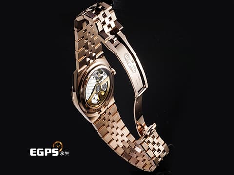 ROLEX 勞力士 Land-Dweller 127335 18K玫瑰金材質&nbsp;最新系列 陸行者 勞力士數一數二的透背錶款 醇白色蜂巢圖案錶面&nbsp;絲滑服貼的最新錶帶設計&nbsp;2026年保卡 纖薄紀念型（Flat Jubilee）錶帶&nbsp;自動上鍊 40mm