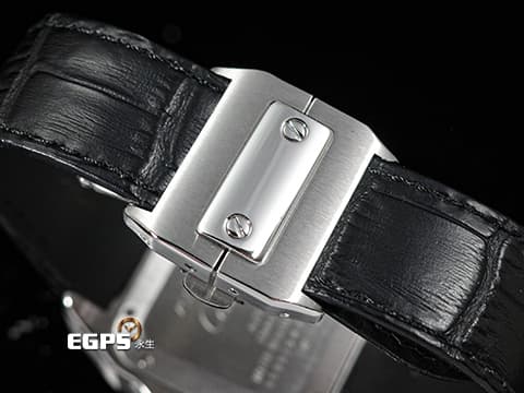 CARTIER 卡地亞 Santos 100 山度士 中型 白色面盤 精鑲鑽框 黑色羅馬數字 經典大三針 2024年保單 自動上鏈 36mm